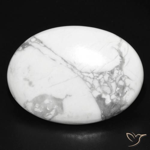 26.16ct Natural Blanco verdoso Howlita, Ovalada, Opaco