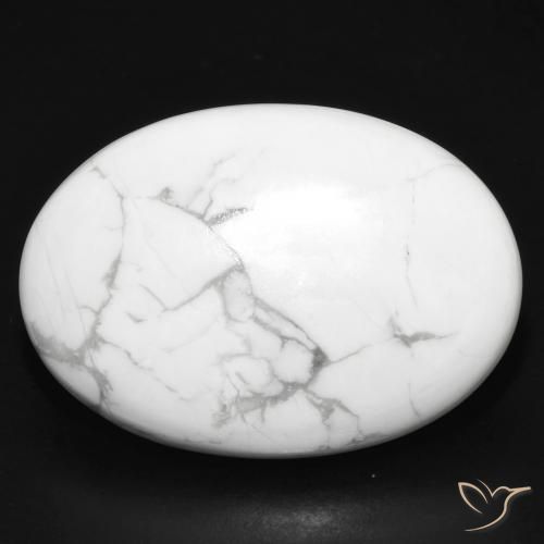 32.88ct Natural Blanco verdoso Howlita, Ovalada, Opaco