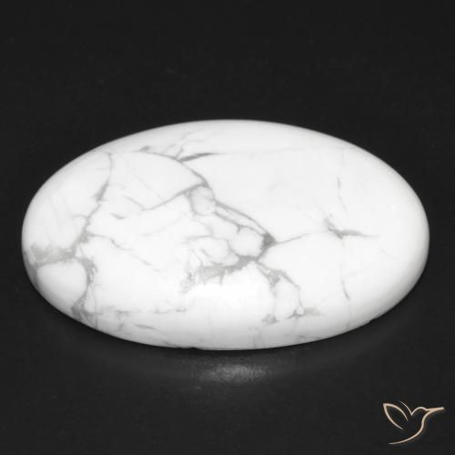 Howlita Blanco verdoso natural de 32.88 ct, Ovalada, Opaco