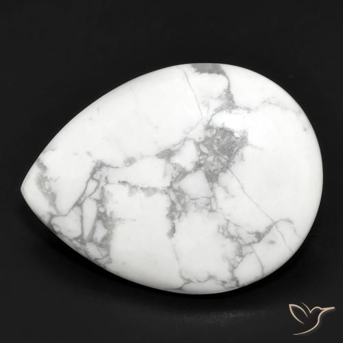 14.46ct Natural Blanco verdoso Howlita, En forma de pera, Opaco