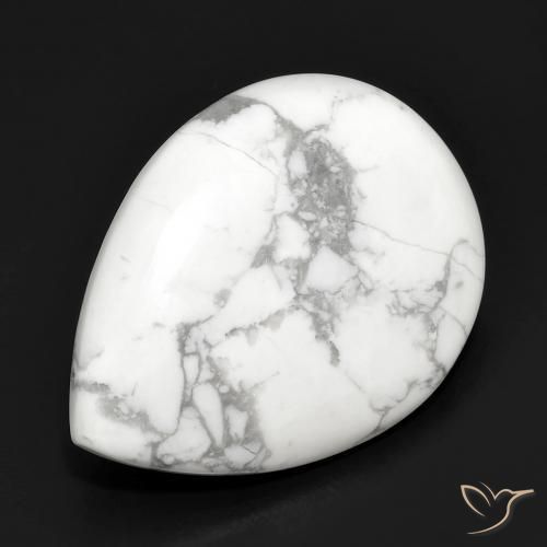 Howlita Blanco verdoso natural de 14.46 ct, En forma de pera, Opaco