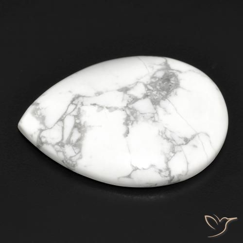 Howlita Blanco verdoso natural de 14.46 ct, En forma de pera, Opaco