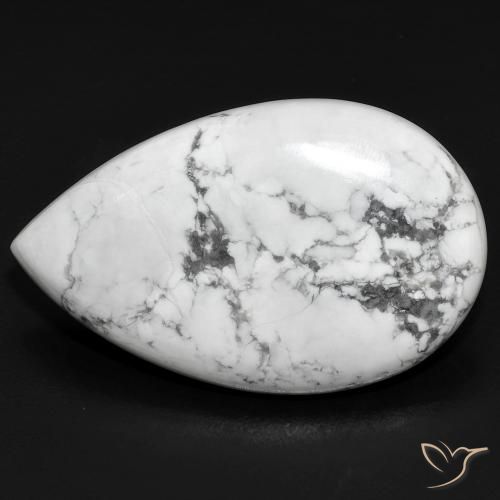 22.34ct Natural Blanco verdoso Howlita, En forma de pera, Opaco
