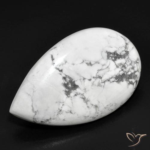 Howlita Blanco verdoso natural de 22.34 ct, En forma de pera, Opaco