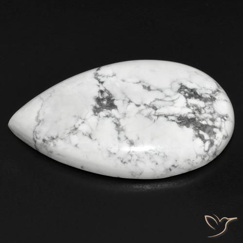Howlita Blanco verdoso natural de 22.34 ct, En forma de pera, Opaco