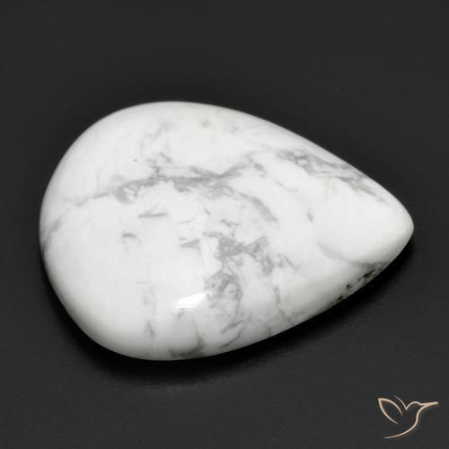 Howlita Blanco verdoso natural de 18.34 ct, En forma de pera, Opaco