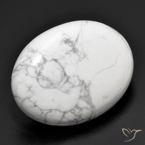 Howlita Blanco verdoso natural de 26.94 ct, Ovalada, Opaco