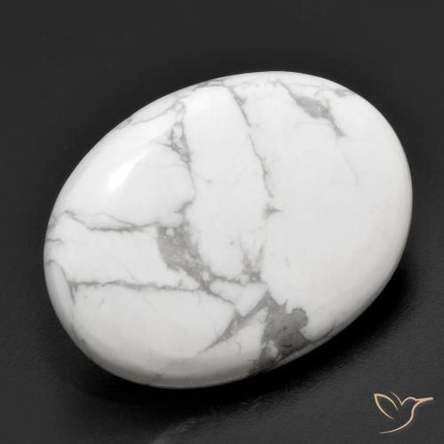 Howlita Blanco verdoso natural de 21.31 ct, Ovalada, Opaco