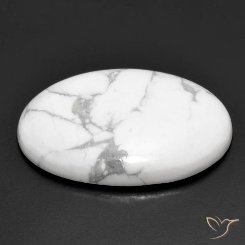 Howlita Blanco verdoso natural de 21.31 ct, Ovalada, Opaco