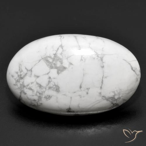 22.76ct Natural Blanco verdoso Howlita, Ovalada, Opaco