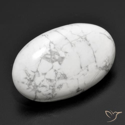 Howlita Blanco verdoso natural de 22.76 ct, Ovalada, Opaco