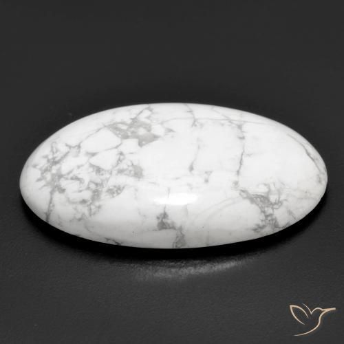 Howlita Blanco verdoso natural de 22.76 ct, Ovalada, Opaco