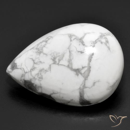 23.39ct Natural Blanco verdoso Howlita, En forma de pera, Opaco