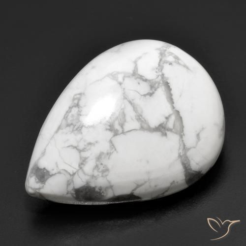 Howlita Blanco verdoso natural de 23.39 ct, En forma de pera, Opaco