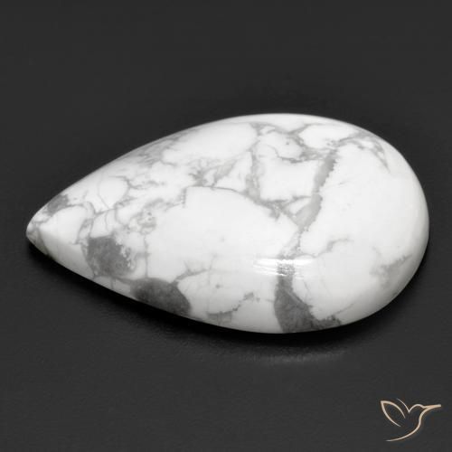 Howlita Blanco verdoso natural de 23.39 ct, En forma de pera, Opaco
