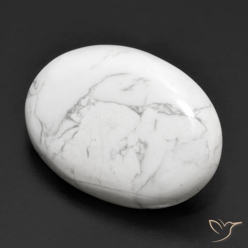 Howlita Blanco verdoso natural de 22.30 ct, Ovalada, Opaco