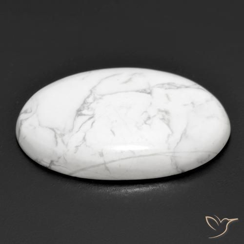 Howlita Blanco verdoso natural de 22.30 ct, Ovalada, Opaco