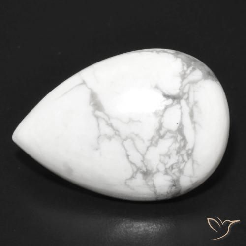 15.18ct Natural Blanco verdoso Howlita, En forma de pera, Opaco