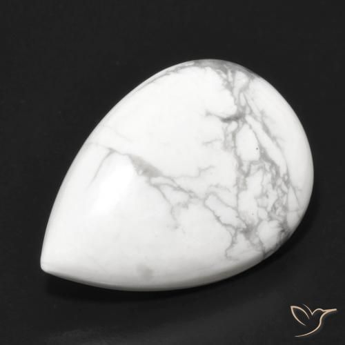 Howlita Blanco verdoso natural de 15.18 ct, En forma de pera, Opaco