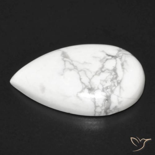 Howlita Blanco verdoso natural de 15.18 ct, En forma de pera, Opaco
