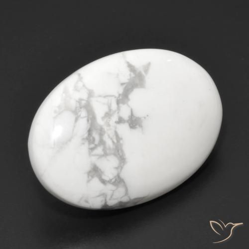 Howlita Blanco verdoso natural de 14.05 ct, Ovalada, Opaco