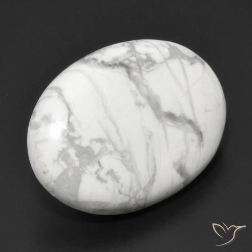 Howlita Blanco verdoso natural de 18.91 ct, Ovalada, Opaco