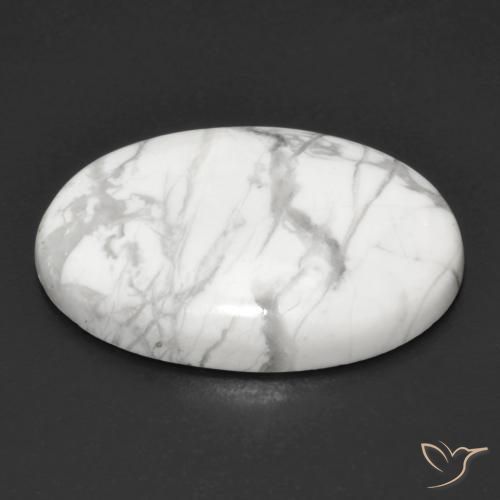 Howlita Blanco verdoso natural de 18.91 ct, Ovalada, Opaco