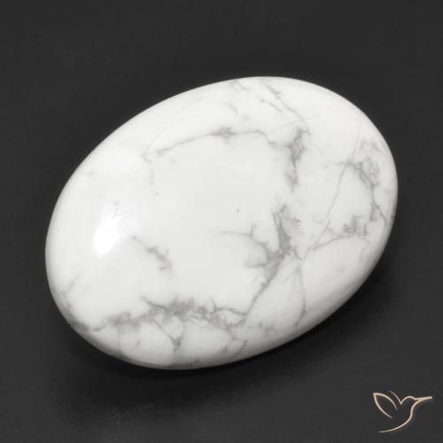 Howlita Blanco verdoso natural de 15.06 ct, Ovalada, Opaco