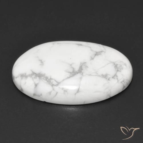 Howlita Blanco verdoso natural de 15.06 ct, Ovalada, Opaco