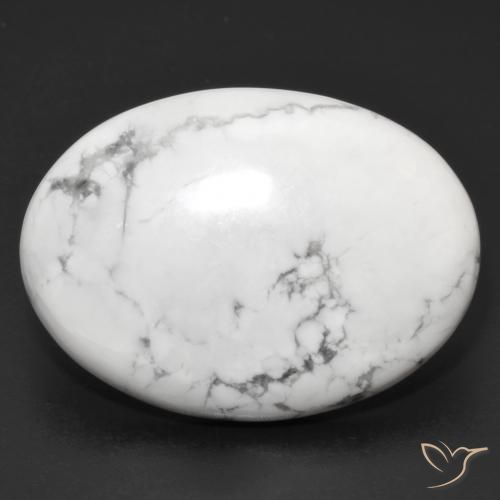 30.49ct Natural Blanco verdoso Howlita, Ovalada, Opaco