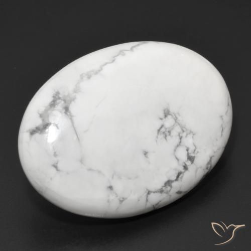 Howlita Blanco verdoso natural de 30.49 ct, Ovalada, Opaco