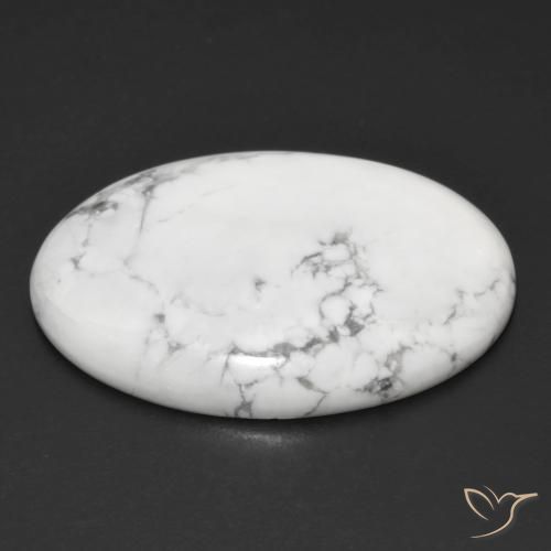Howlita Blanco verdoso natural de 30.49 ct, Ovalada, Opaco
