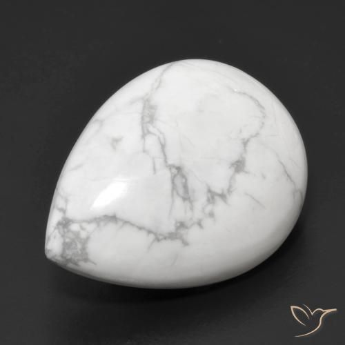 22.27ct Natural Blanco verdoso Howlita, En forma de pera, Opaco