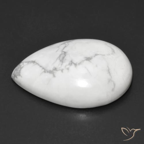 Howlita Blanco verdoso natural de 22.27 ct, En forma de pera, Opaco