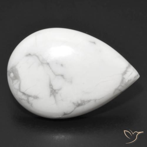 23.64ct Natural Blanco verdoso Howlita, En forma de pera, Opaco