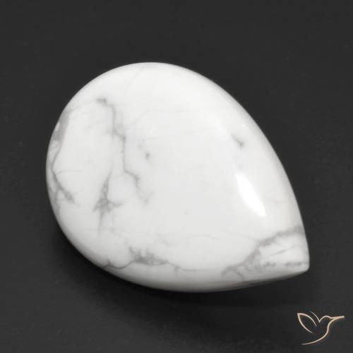 Howlita Blanco verdoso natural de 23.64 ct, En forma de pera, Opaco