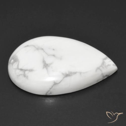 Howlita Blanco verdoso natural de 23.64 ct, En forma de pera, Opaco
