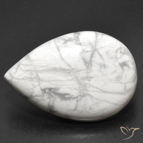 19.22ct Natural Blanco verdoso Howlita, En forma de pera, Opaco
