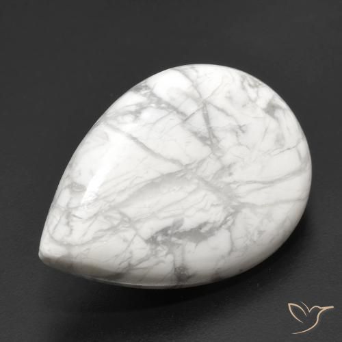 Howlita Blanco verdoso natural de 19.22 ct, En forma de pera, Opaco