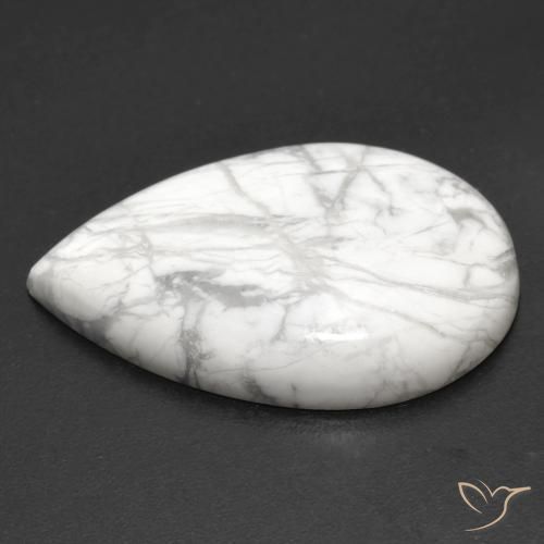 Howlita Blanco verdoso natural de 19.22 ct, En forma de pera, Opaco