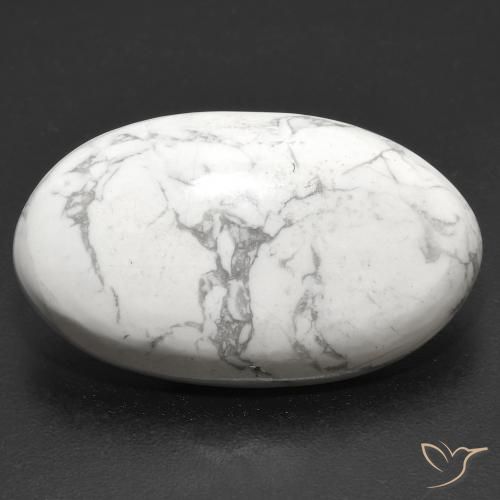 22.94ct Natural Blanco verdoso Howlita, Ovalada, Opaco