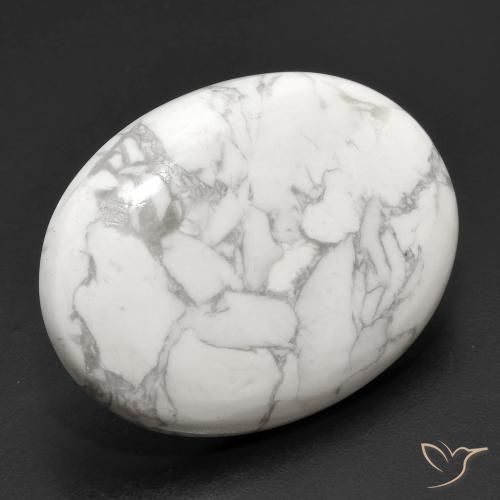 Howlita Blanco verdoso natural de 23.16 ct, Ovalada, Opaco