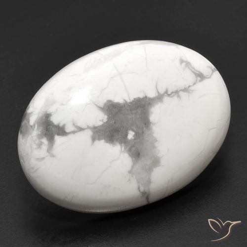 Howlita Blanco verdoso natural de 18.95 ct, Ovalada, Opaco