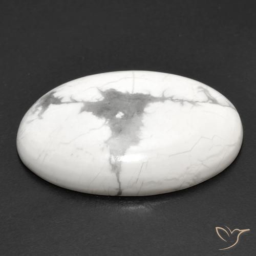 Howlita Blanco verdoso natural de 18.95 ct, Ovalada, Opaco