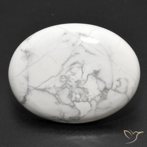 16.35ct Natural Blanco verdoso Howlita, Ovalada, Opaco