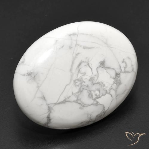 Howlita Blanco verdoso natural de 16.35 ct, Ovalada, Opaco