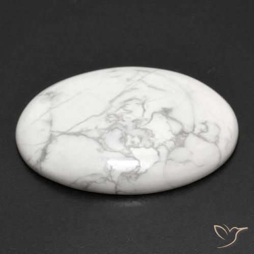Howlita Blanco verdoso natural de 16.35 ct, Ovalada, Opaco