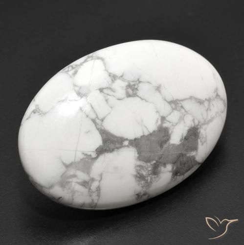 Howlita Blanco verdoso natural de 26.30 ct, Ovalada, Opaco
