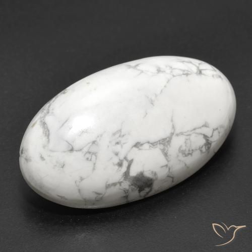 Howlita Blanco verdoso natural de 22.32 ct, Ovalada, Opaco