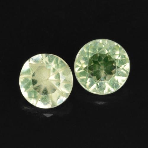 Gemas de ópalo hialita verde natural de 0,19 ct, corte redondo, translúcido